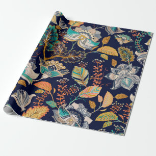 Papel De Presente Padrão perfeito colorido. Fundo floral. Fluxo