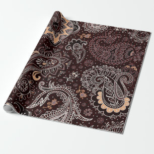 Papel De Presente Padrão perfeito colorido no estilo paisley. Vintag