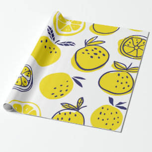 Papel De Presente Padrão perfeito de frutas de laranjas