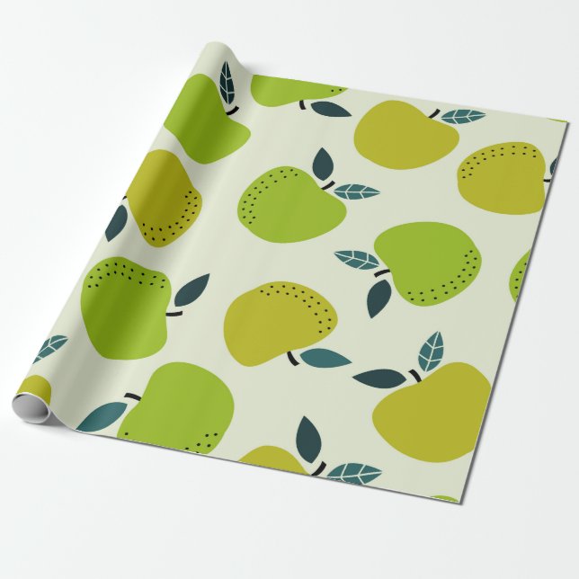 Papel De Presente Padrão perfeito de maçã. ilustração do tema de fru (Desenrolado)