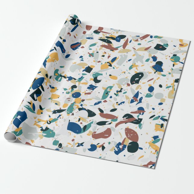 Papel De Presente Padrão perfeito do Terrazzo. Design abstrato moder (Desenrolado)