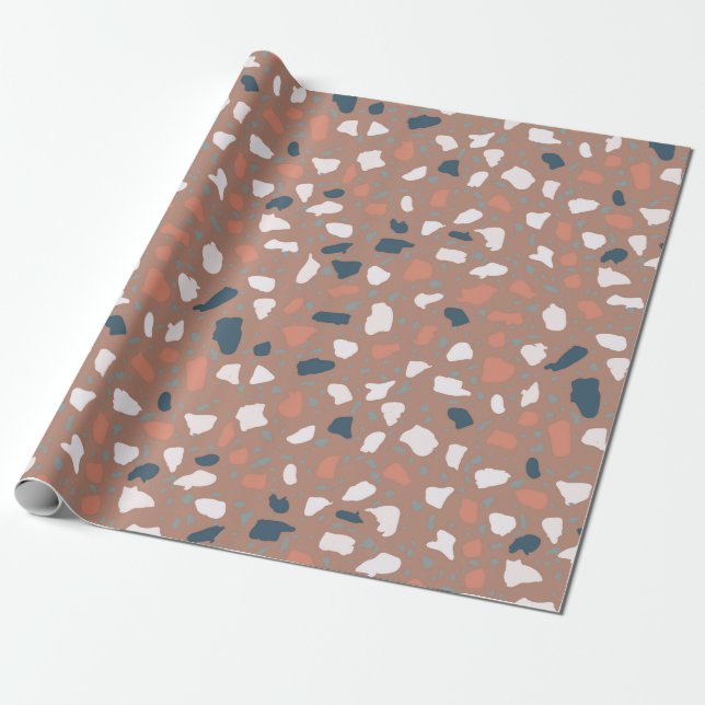 Papel De Presente Padrão perfeito para pisos Terrazzo. Pedra de colh (Desenrolado)