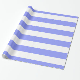 Papel De Presente Padrão Periwinkle Blue, White XL Stripes