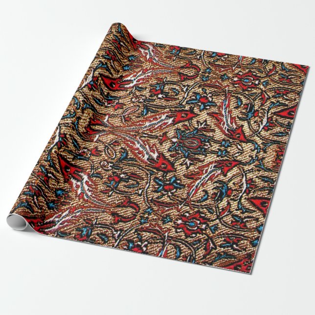 Papel De Presente Padrão Persa Oriental Antigo (Desenrolado)