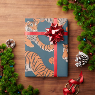 Papel De Presente Padrão Personalizado Colorido do Tiger