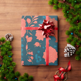 Papel De Presente Padrão Personalizado Colorido Floral de Wombat