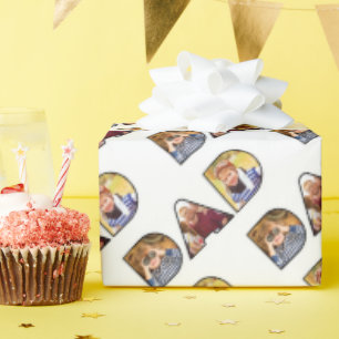 Papel De Presente Padrão Personalizado de Colagem de Fotos do Pai do