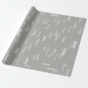 Papel De Presente Padrão personalizado de nome manuscrito de cinza