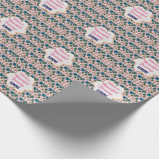 Papel De Presente Padrão personalizado de tartaruga (Ponta)