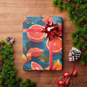 Papel De Presente Padrão Personalizado do Arco-Íris Justo de Toranja