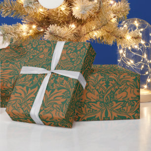 Papel De Presente Padrão Preto Âmbar Coelho Irmão William Morris