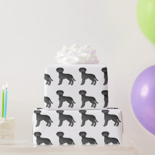 Papel De Presente Padrão Preto de Cachorro do Labrador Retriever
