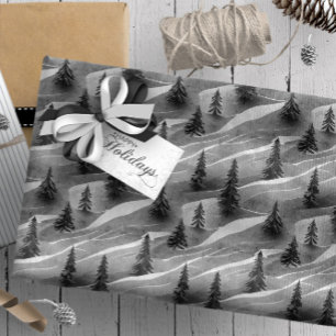 Papel De Presente Padrão Preto de Natal#10 ID1009