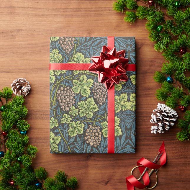Papel De Presente Padrão Preto de Videira de Uva Sem Costura de Will (Presente de Natal)
