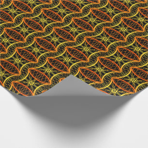 Papel De Presente Padrão preto laranja da roda de bicicleta