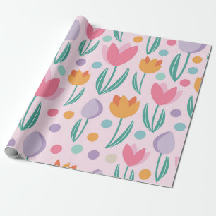 Papel De Presente Padrão primavera Tulips