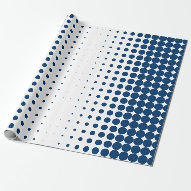 Papel De Presente Padrão Profissional de Meio Tom Azul Branco (Desenrolado)