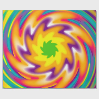 Papel De Presente Padrão radial colorido
