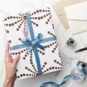 Papel De Presente Padrão Radial de Bandeira do Quênia: Arte e Decora