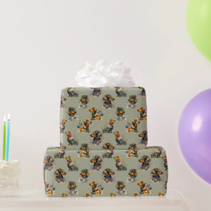 Papel De Presente Padrão Repetitivo com Cachorro de Estimação Dachsh