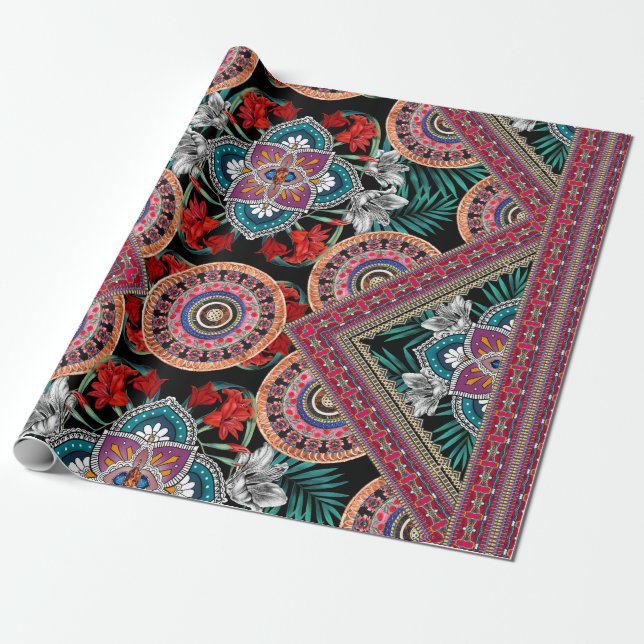 Papel De Presente Padrão Retro (Desenrolado)