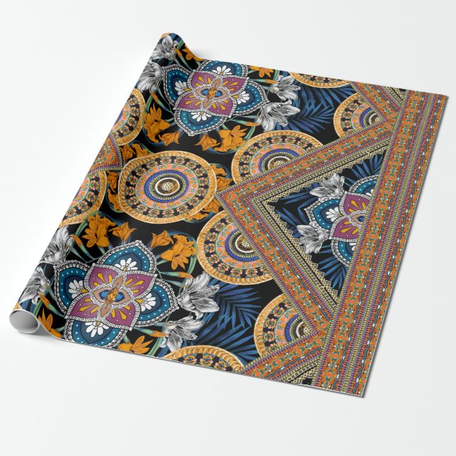 Papel De Presente Padrão Retro (Desenrolado)