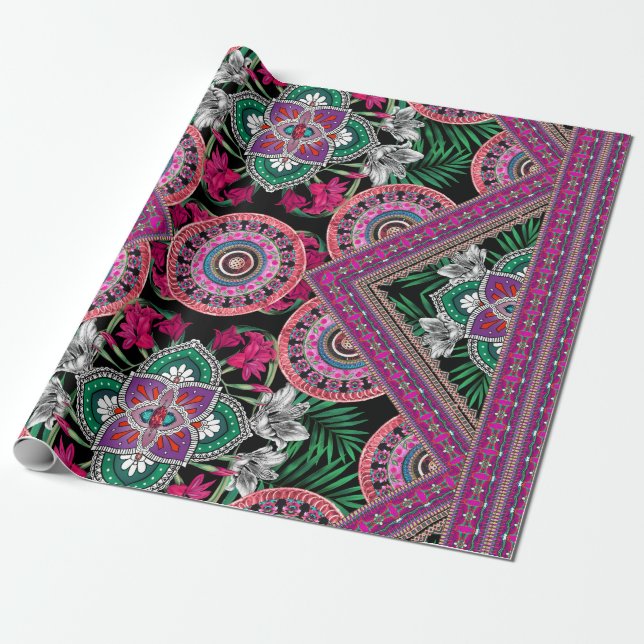 Papel De Presente Padrão Retro (Desenrolado)