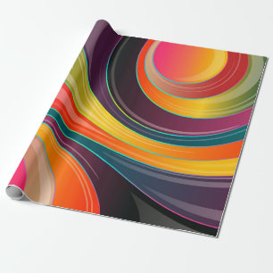 Papel De Presente Padrão retrô colorido do Abstrato