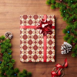 Papel De Presente Padrão retrô em tons terrosos com abstrato