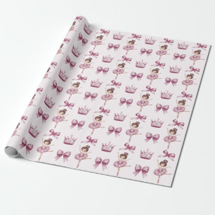 Papel De Presente Padrão Rosa Ballerina, Balé de tendência moderna