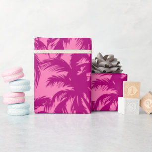Papel De Presente Padrão rosa brilhante Palm