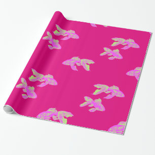 Papel De Presente padrão rosa-dourado