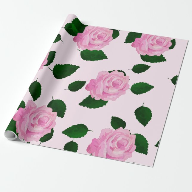 Papel De Presente Padrão rosa rosa rosa rosa rosa (Desenrolado)