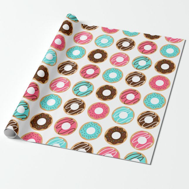 Papel De Presente Padrão Rosquinha Associado (Desenrolado)