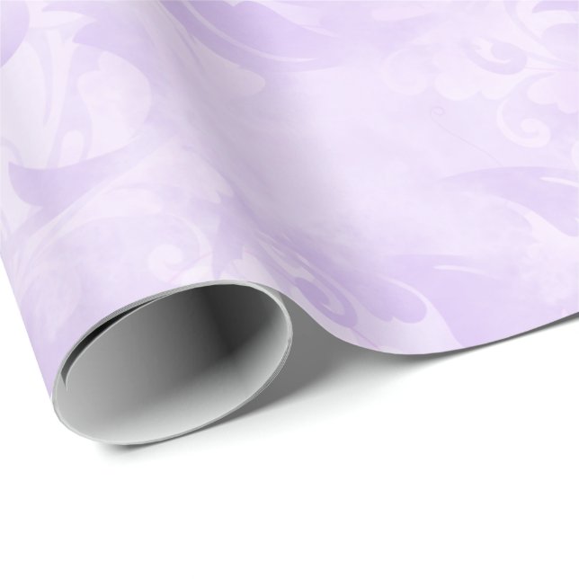 Papel De Presente Padrão Roxo de Lavanda Menina (Ponta do rolo)