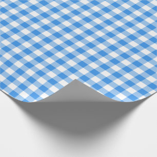 Papel De Presente Padrão Rustic Blue and White Gingham