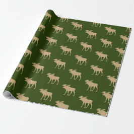Papel De Presente Padrão Rustic Moose