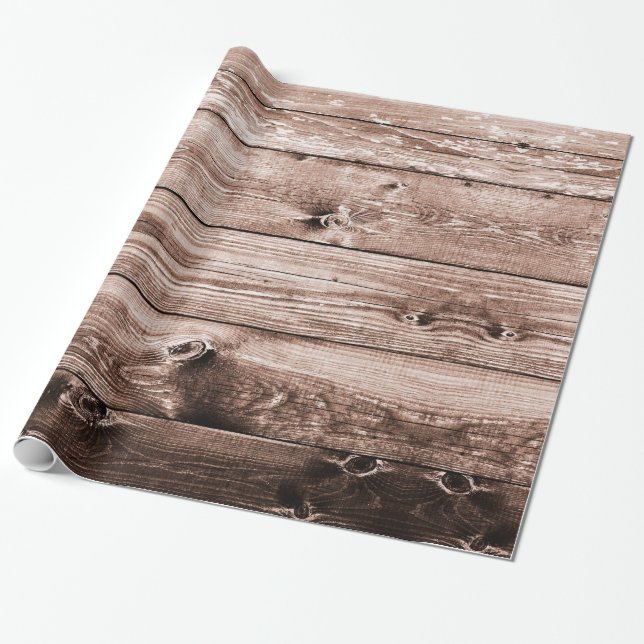 Papel De Presente Padrão Rustic Wood (Desenrolado)
