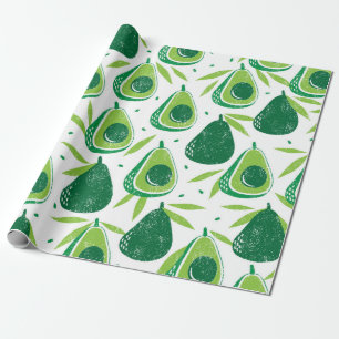 Papel De Presente Padrão sem costura com abacates. Carimbo texturiz