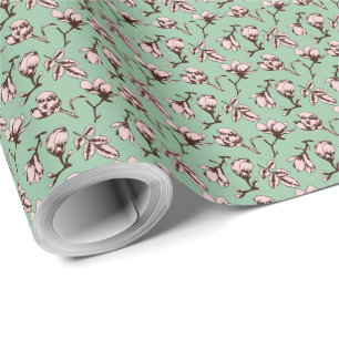 Papel De Presente Padrão sem costura com botões de flores de primave