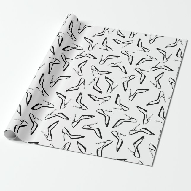 Papel De Presente Padrão sem costura com calçados glamourosos de sal (Desenrolado)