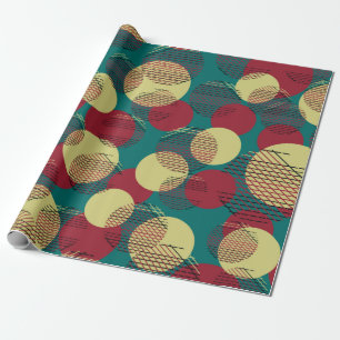 Papel De Presente Padrão sem costura com círculos e linhas.