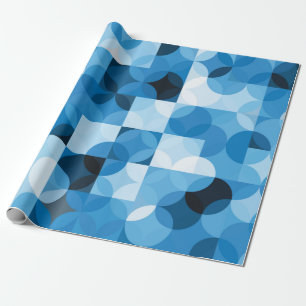 Papel De Presente Padrão sem costura com círculos. fundo azul abst