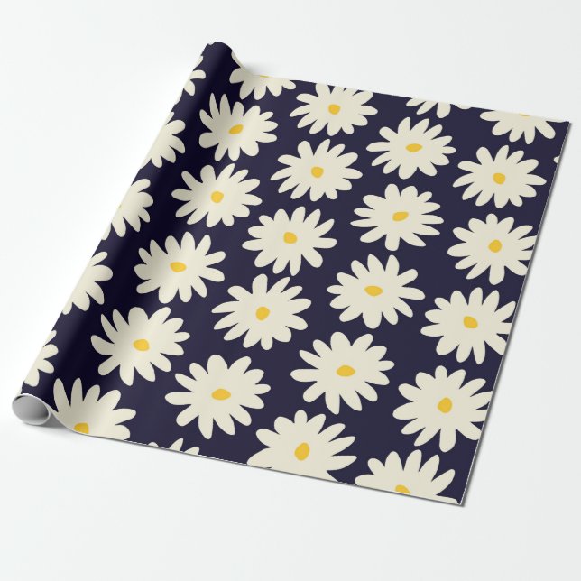 Papel De Presente Padrão sem costura com flores desenhadas à mão em  (Desenrolado)