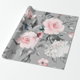 Papel De Presente Padrão sem costura com flores e folhas de primaver