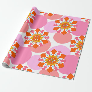 Papel De Presente Padrão sem costura com mandalas coloridas. Bright