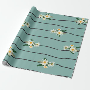 Papel De Presente Padrão sem costura com margarida e listras