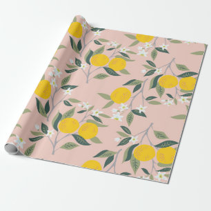 Papel De Presente Padrão sem costura com ramificações de laranja