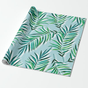 Papel De Presente Padrão sem costura com ramificações de palma. A