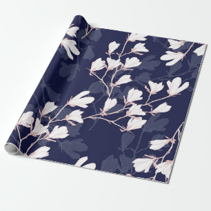 Papel De Presente Padrão sem costura da flor de Magnolia com flor br